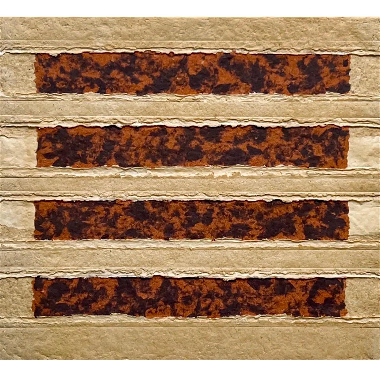 Nancy Genn, American (b. 1929)
Marshfield 25 (1977)
Handmade paper collage
Hand signed verso
Dimensions: 20 1/8 x 22 inches
Utilizing what is now known as the 
Genn Method,
 Nancy Genn created three-dimensional abstract works of handmade paper,