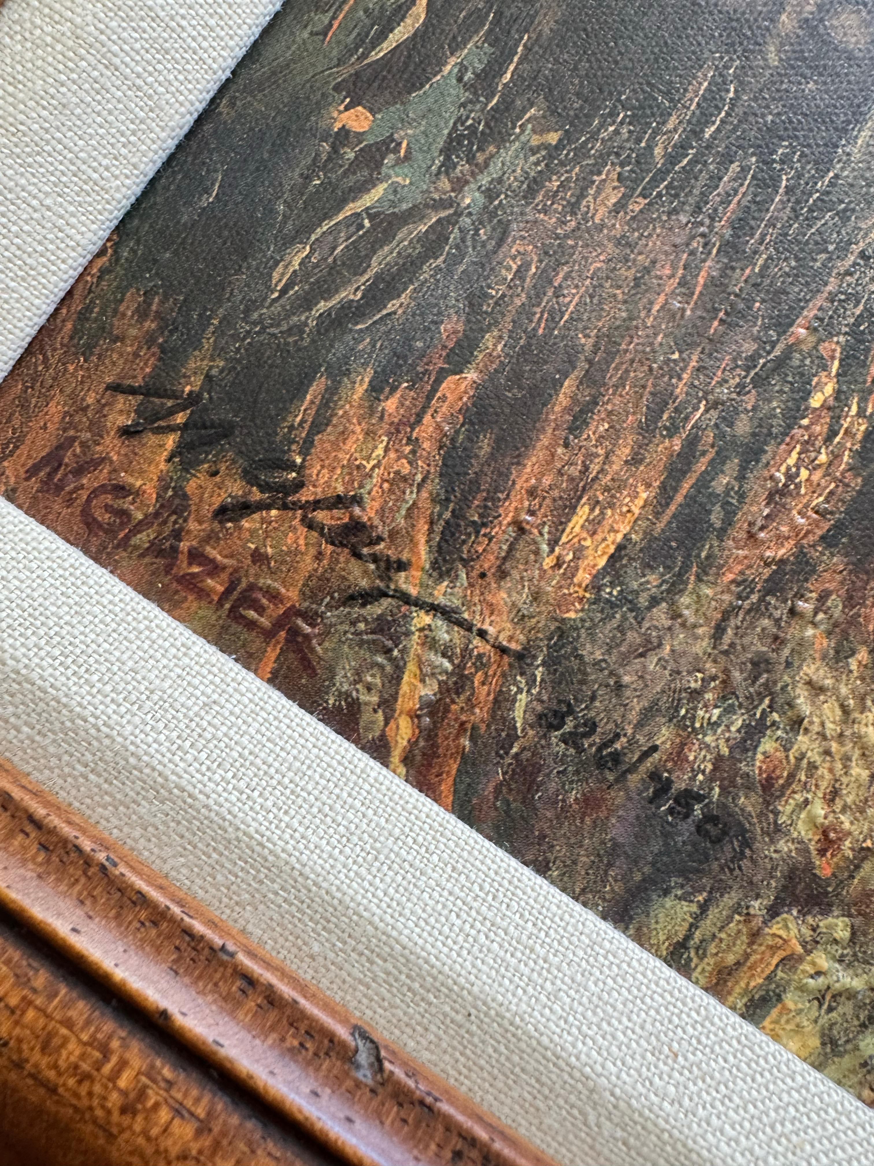 Morgengold, ein traditionelles Gemälde mit Hirschen in einer schönen Landschaft 1