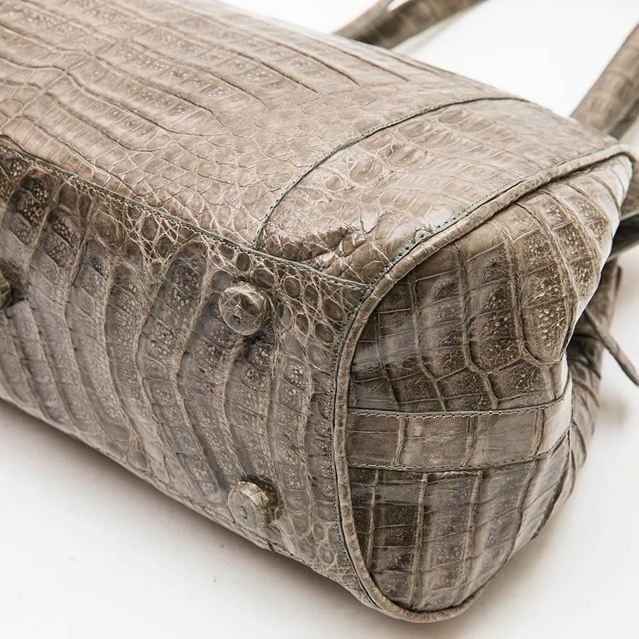 NANCY GONZALES Bag in Gray Corocdile In Good Condition In Paris, FR