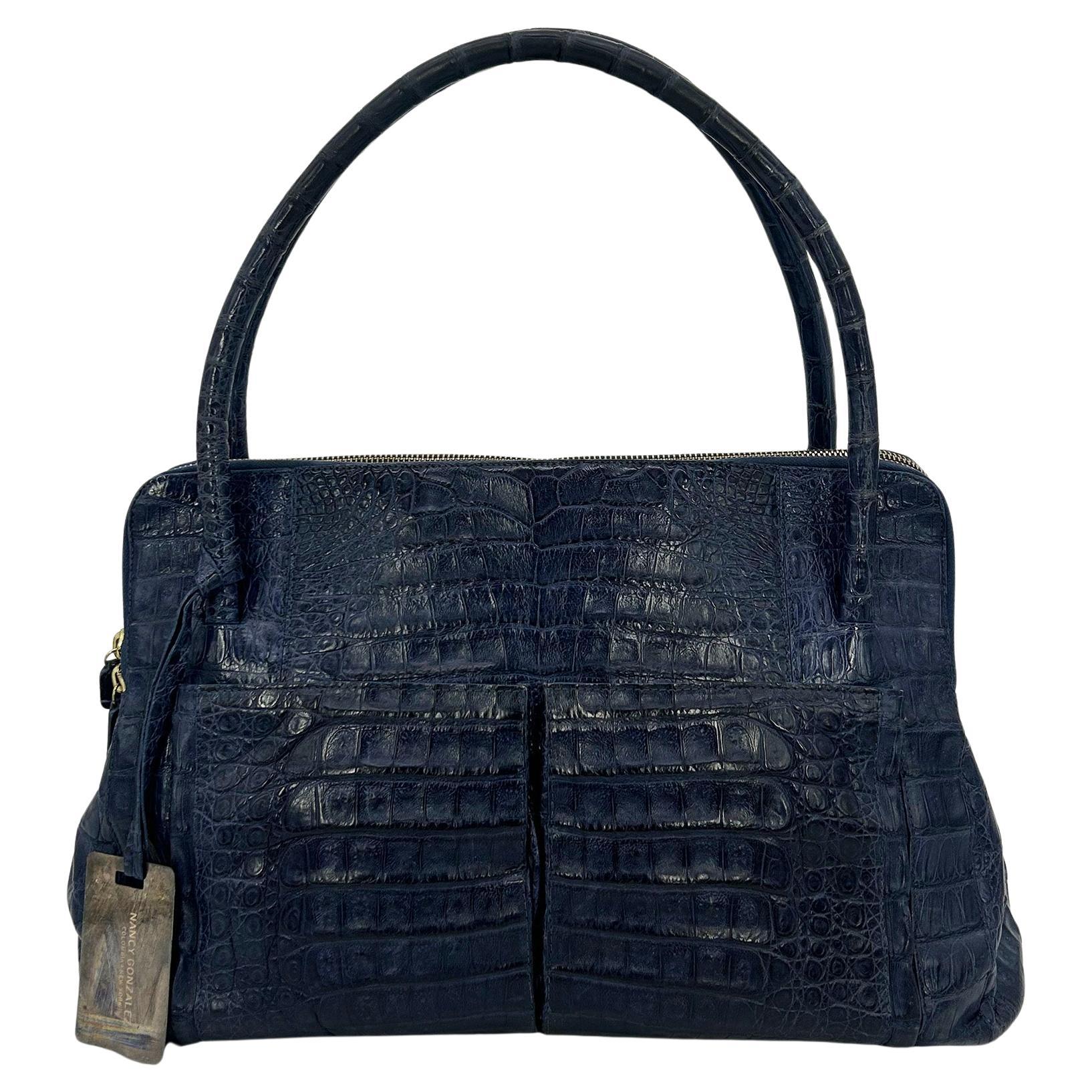 Nancy Gonzales Fourre-tout Linda en crocodile bleu