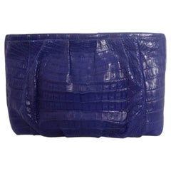 Nancy Gonzales, Soft crocodile leather clutch in Cobalt blue