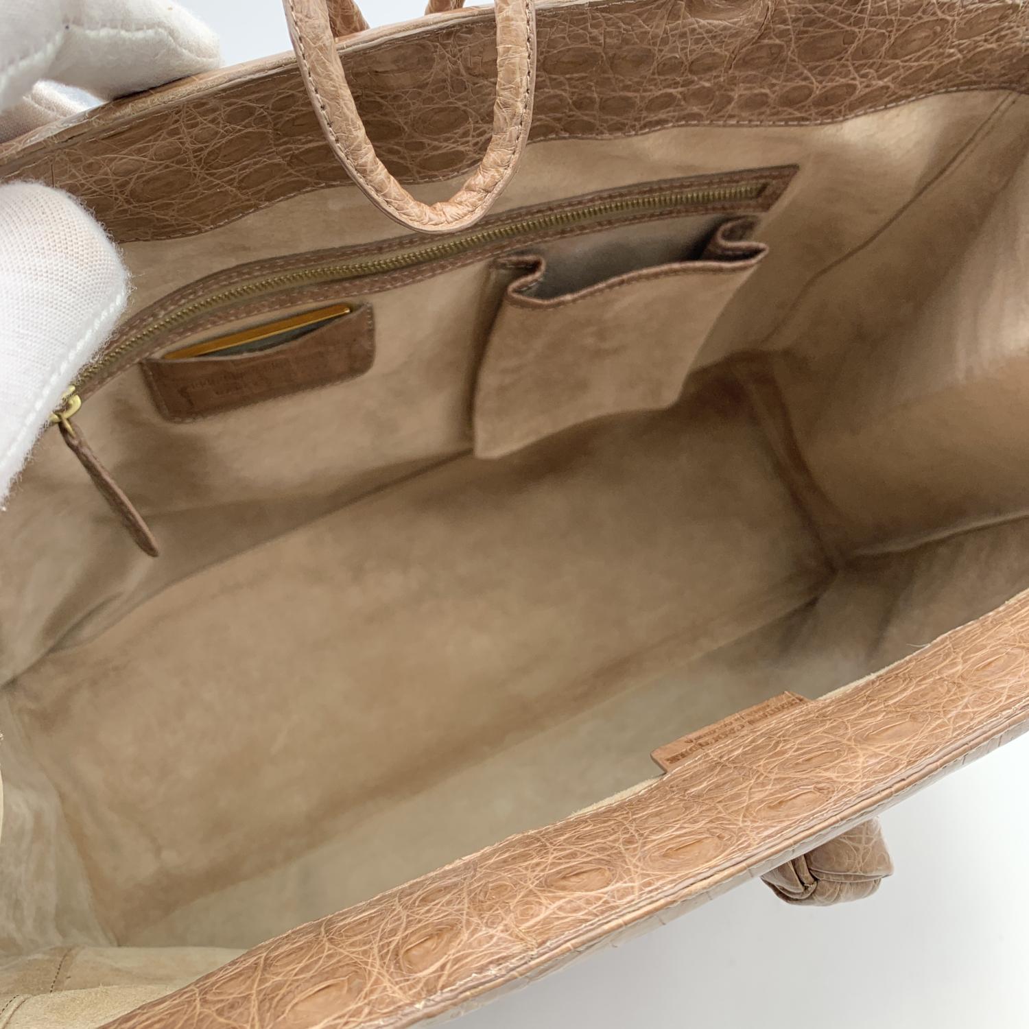 Nancy Gonzales Taupe Leather Satchel Handbag Top Handle Bag For Sale 1