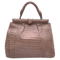 Nancy Gonzales - Sac à main en cuir taupe avec poignée supérieure