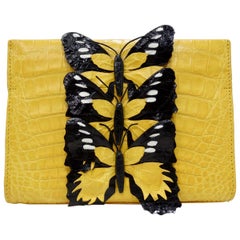 Nancy Gonzalez 2016 Gelbes Krokodil Schmetterling Clutch