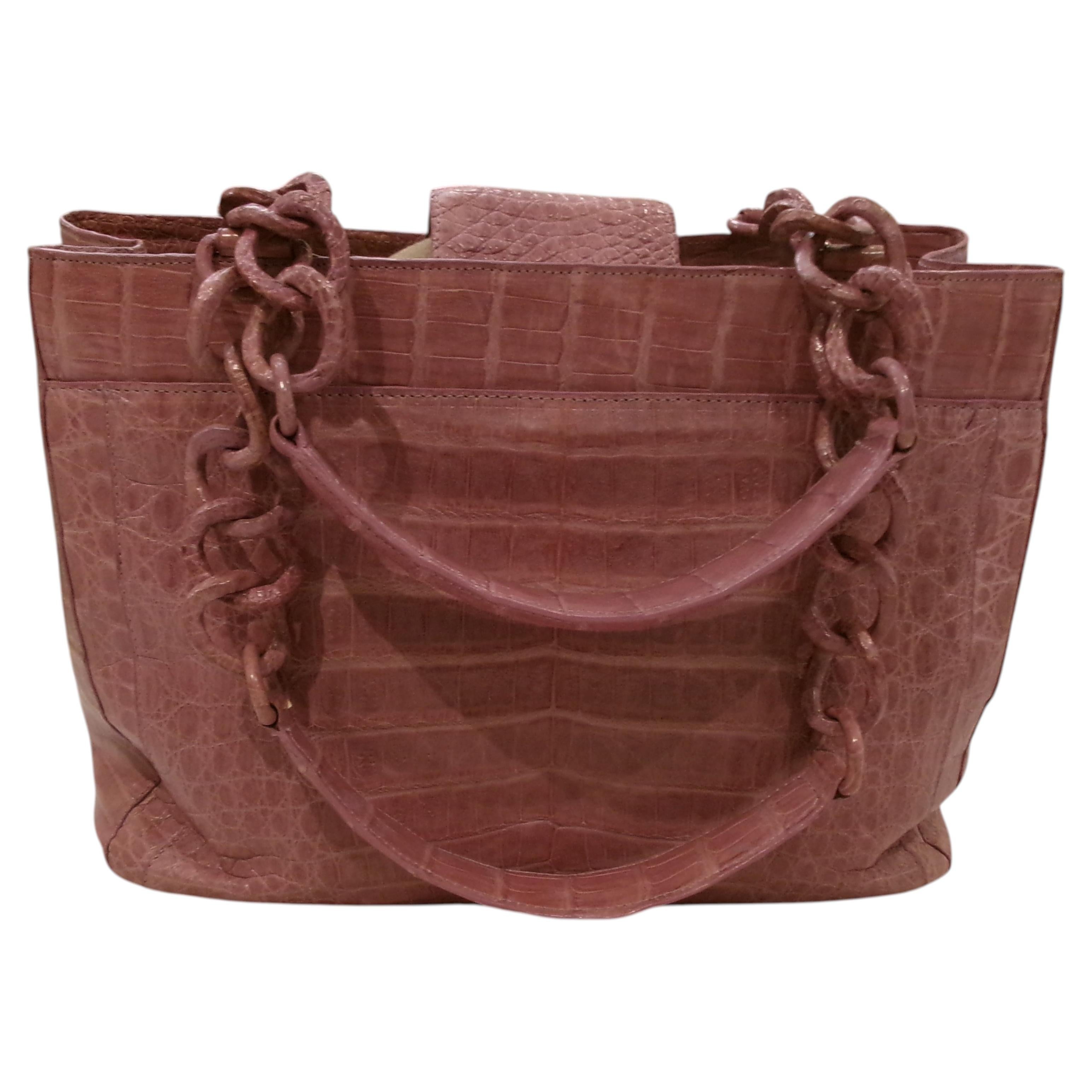 Nancy Gonzalez Alligator Tote LAVENDER