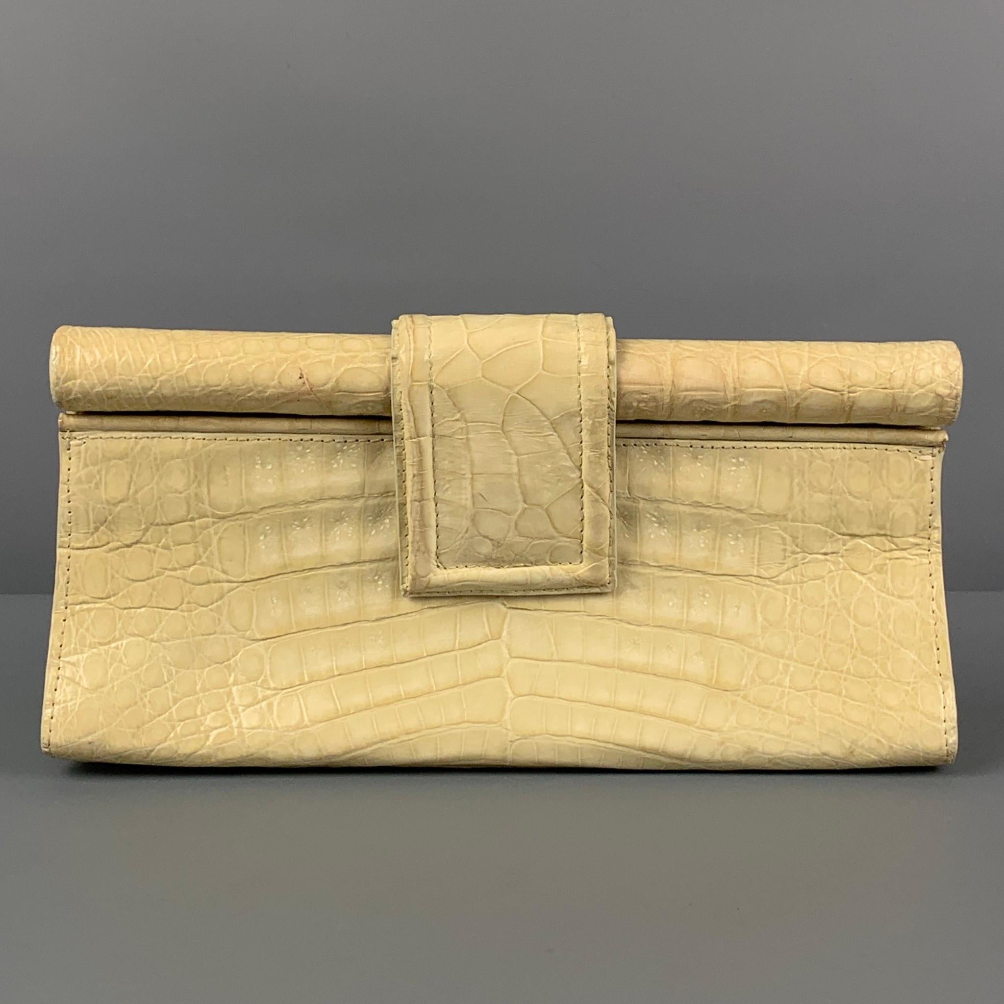 RED CROCODILE Skin Baguette CLUTCH Shoulder Bag - Vintage Skins