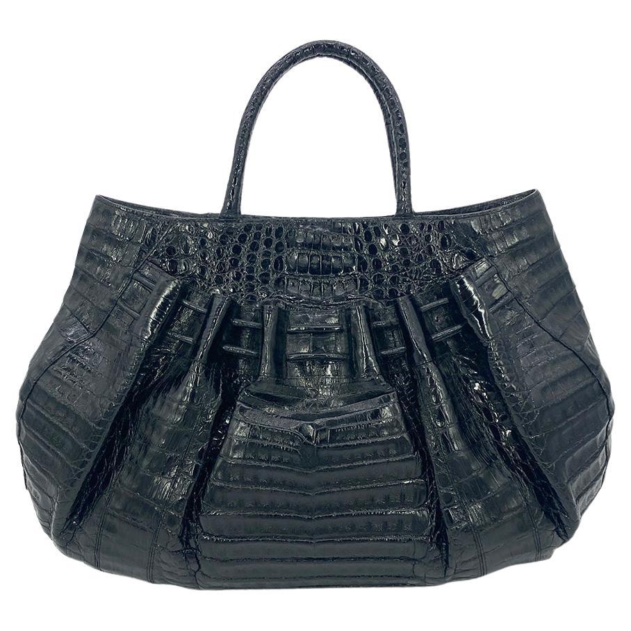 Nancy Gonzalez Black Crocodile Tote