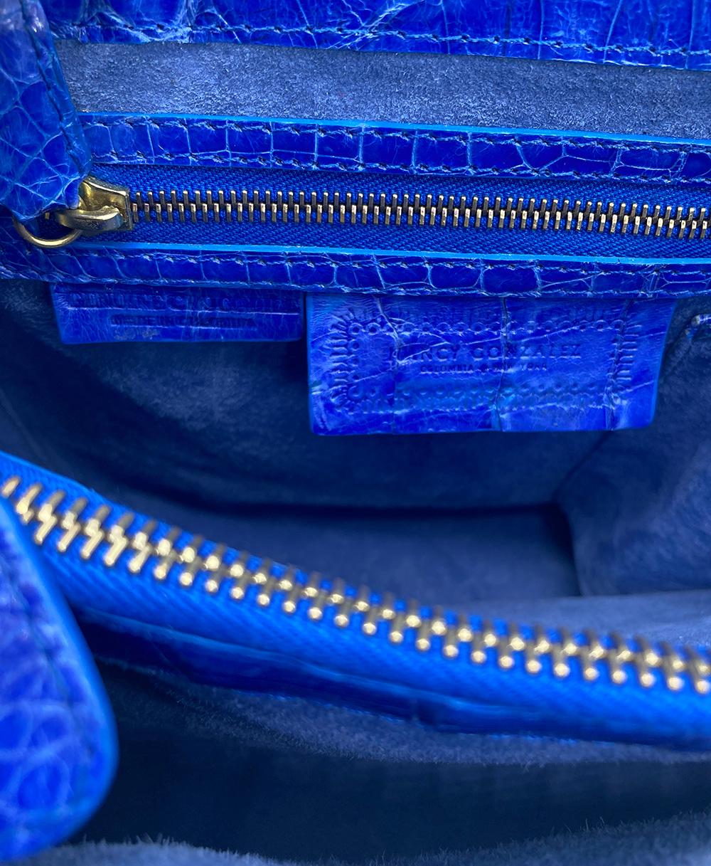 Nancy Gonzalez Blue Crocodile Handbag 5