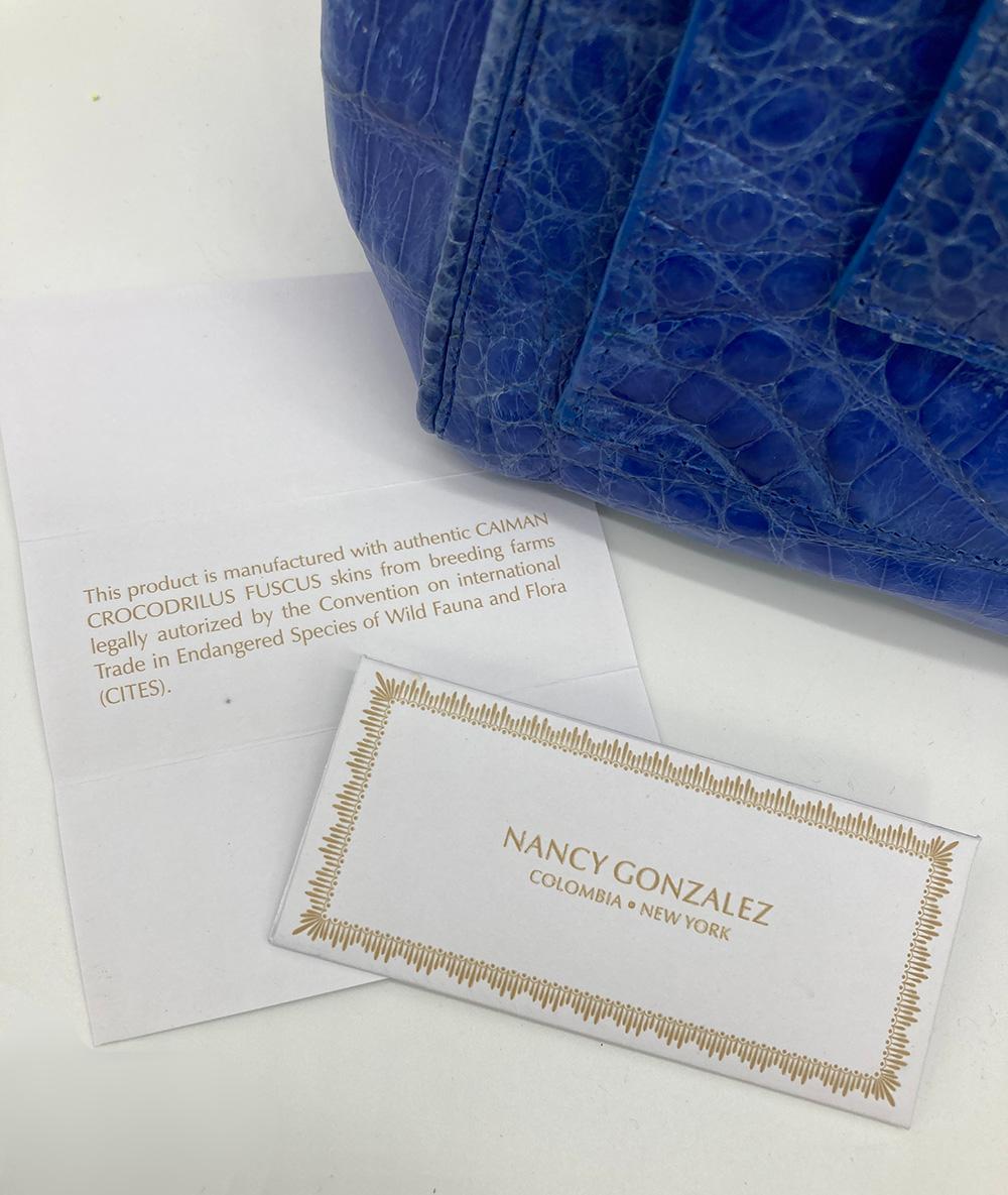 Nancy Gonzalez Blue Crocodile Handbag 6