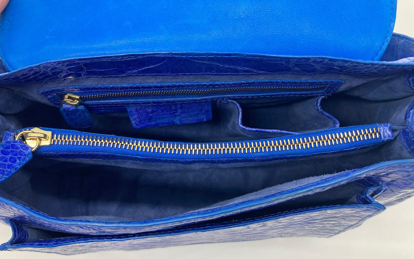 Nancy Gonzalez Blue Crocodile Handbag 4