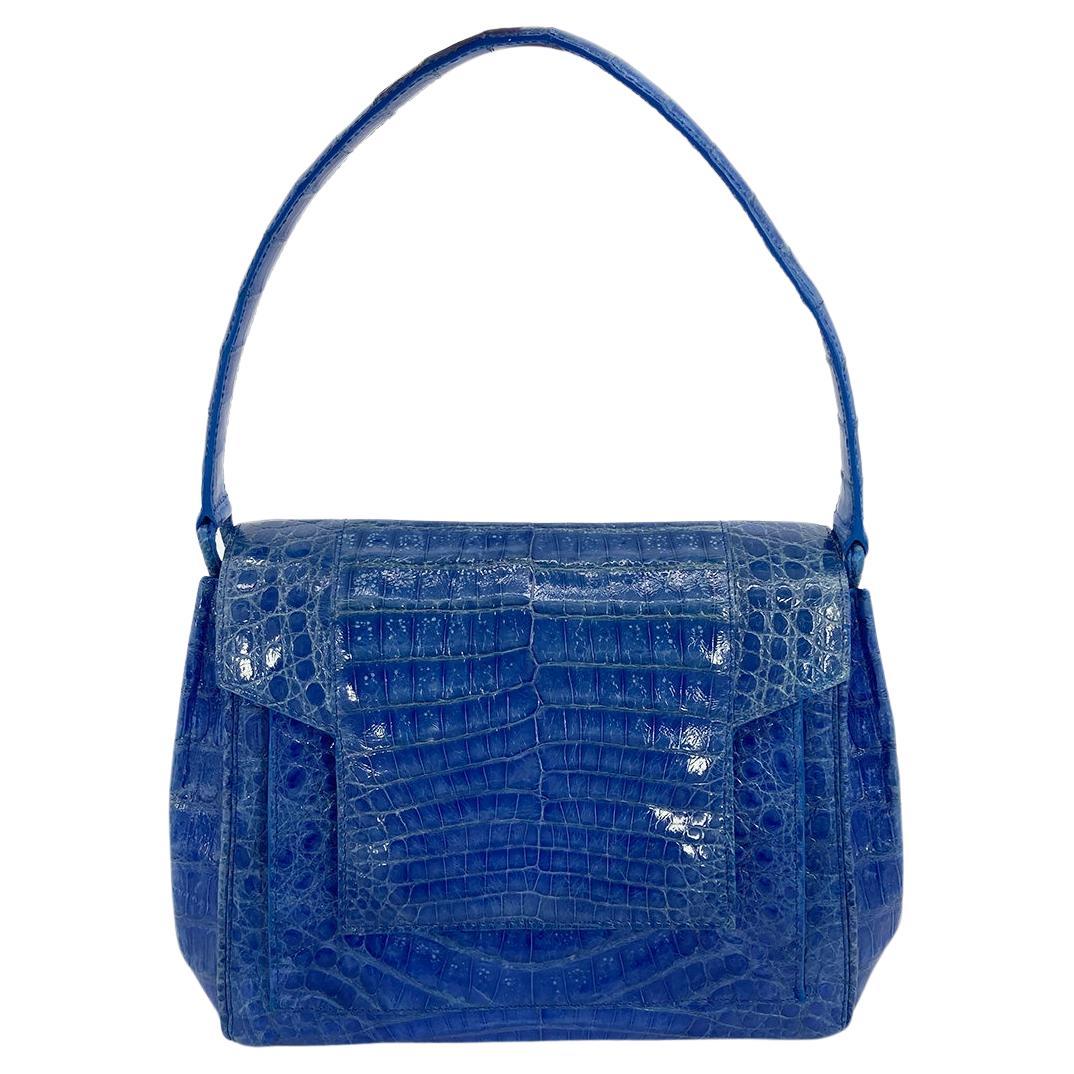 Nancy Gonzalez Blue Crocodile Handbag
