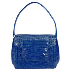 Nancy Gonzalez Blue Crocodile Handbag