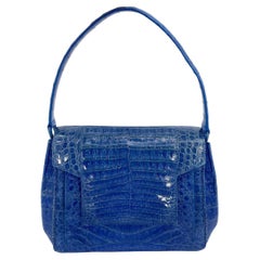 Nancy Gonzalez Blaue Krokodil-Handtasche
