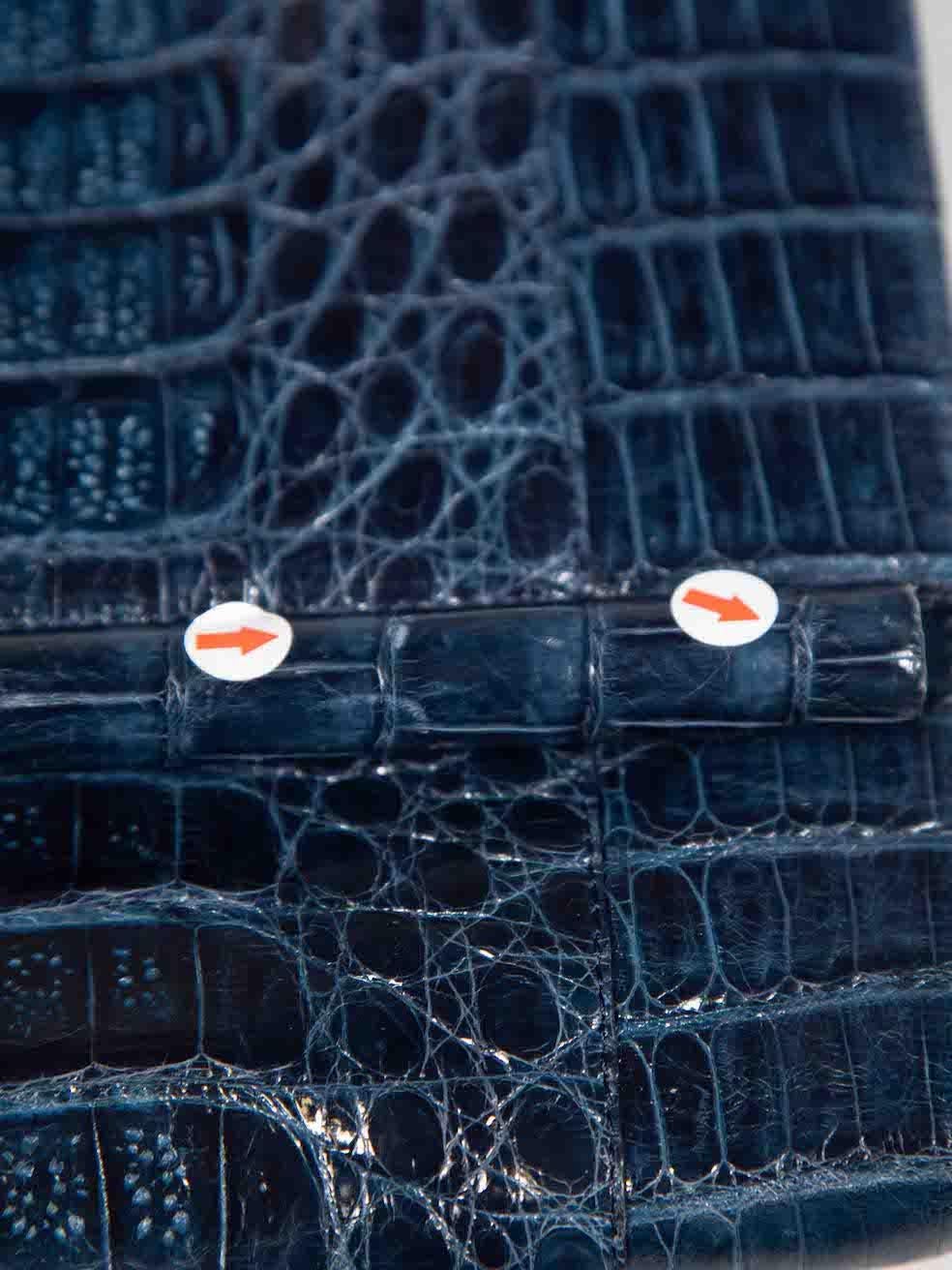 Nancy Gonzalez Blue Crocodile Leather Clutch 2