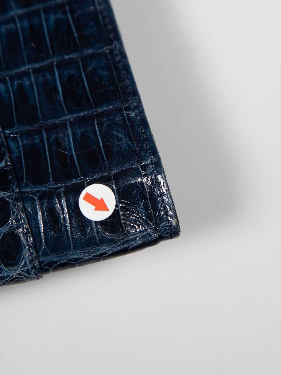 Nancy Gonzalez Blue Crocodile Leather Clutch 3