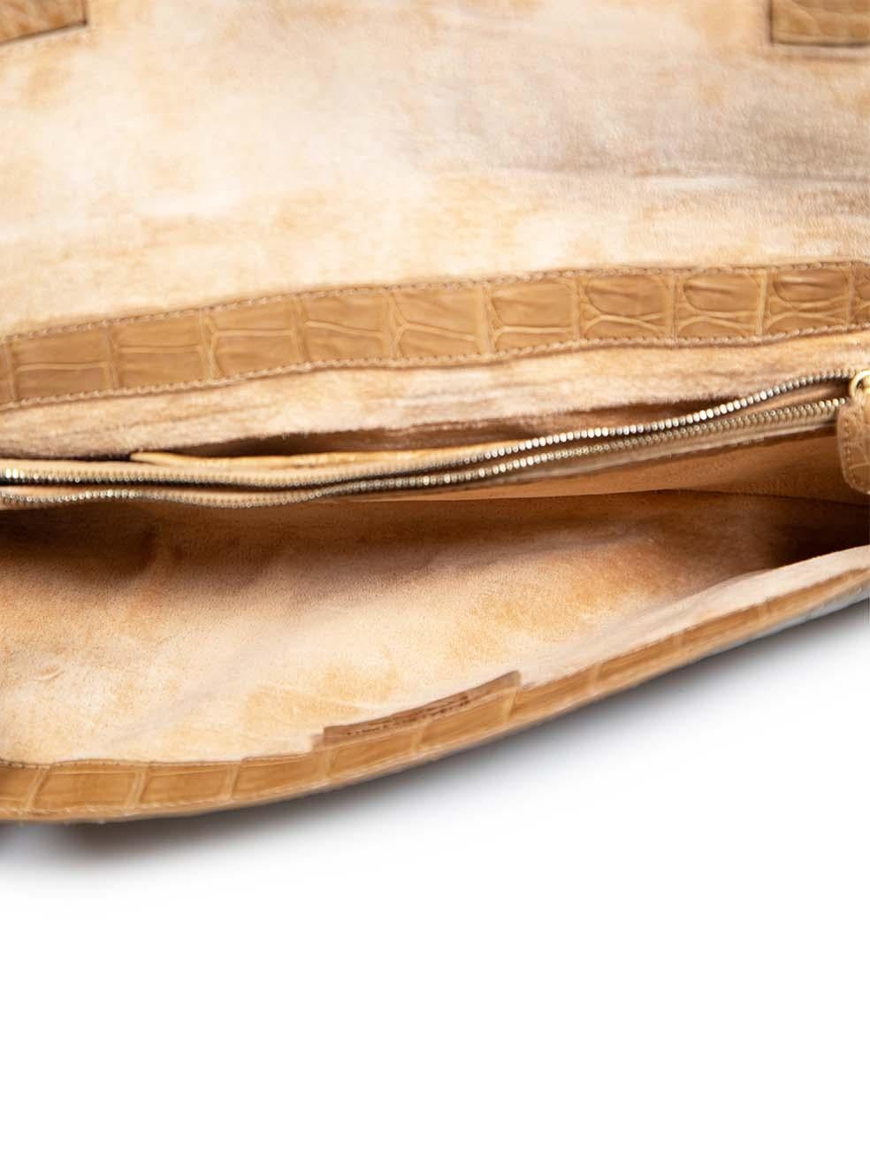 Nancy Gonzalez Brown Crocodile Leather Clutch 1