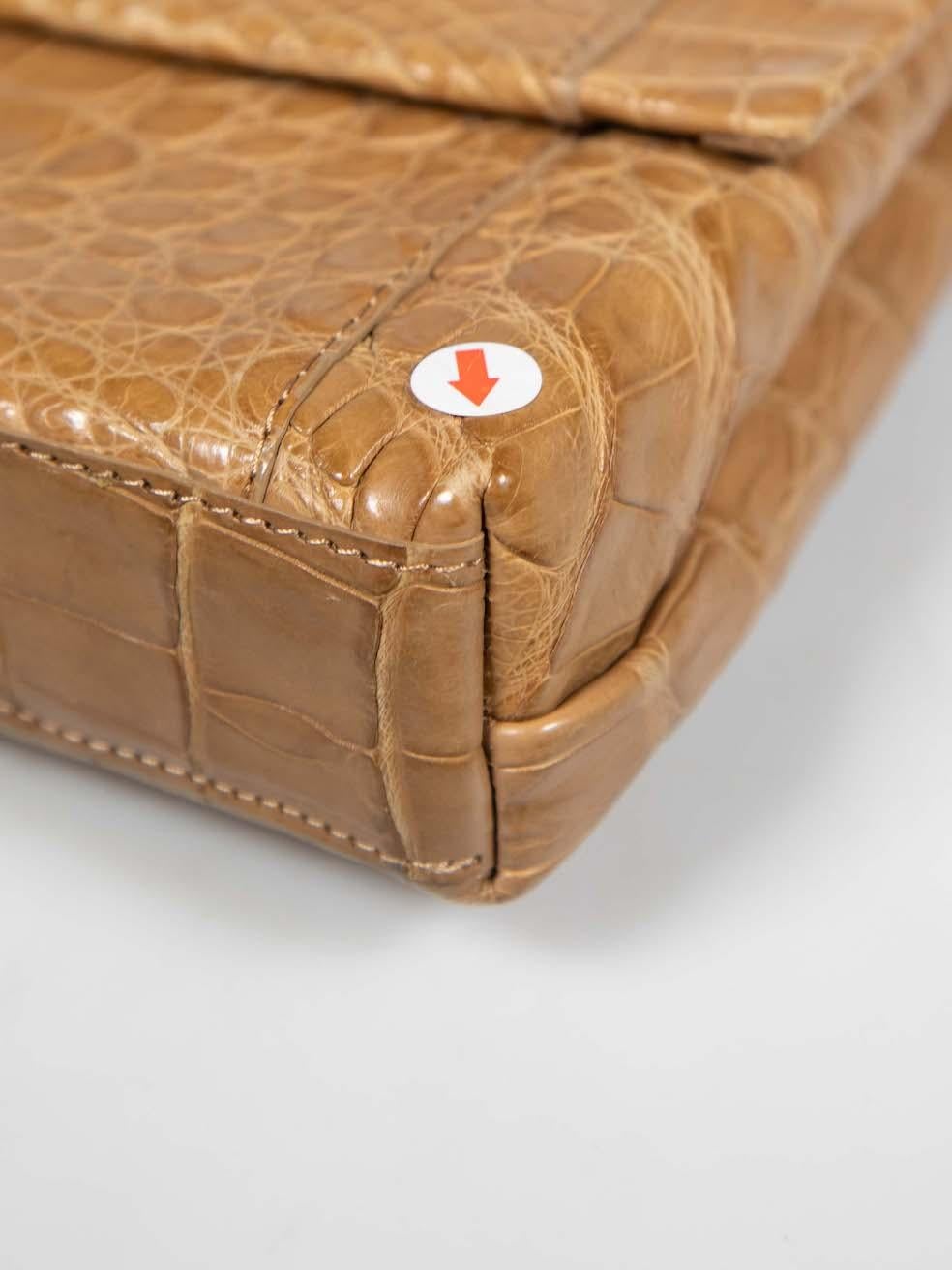 Nancy Gonzalez Brown Crocodile Leather Clutch 2