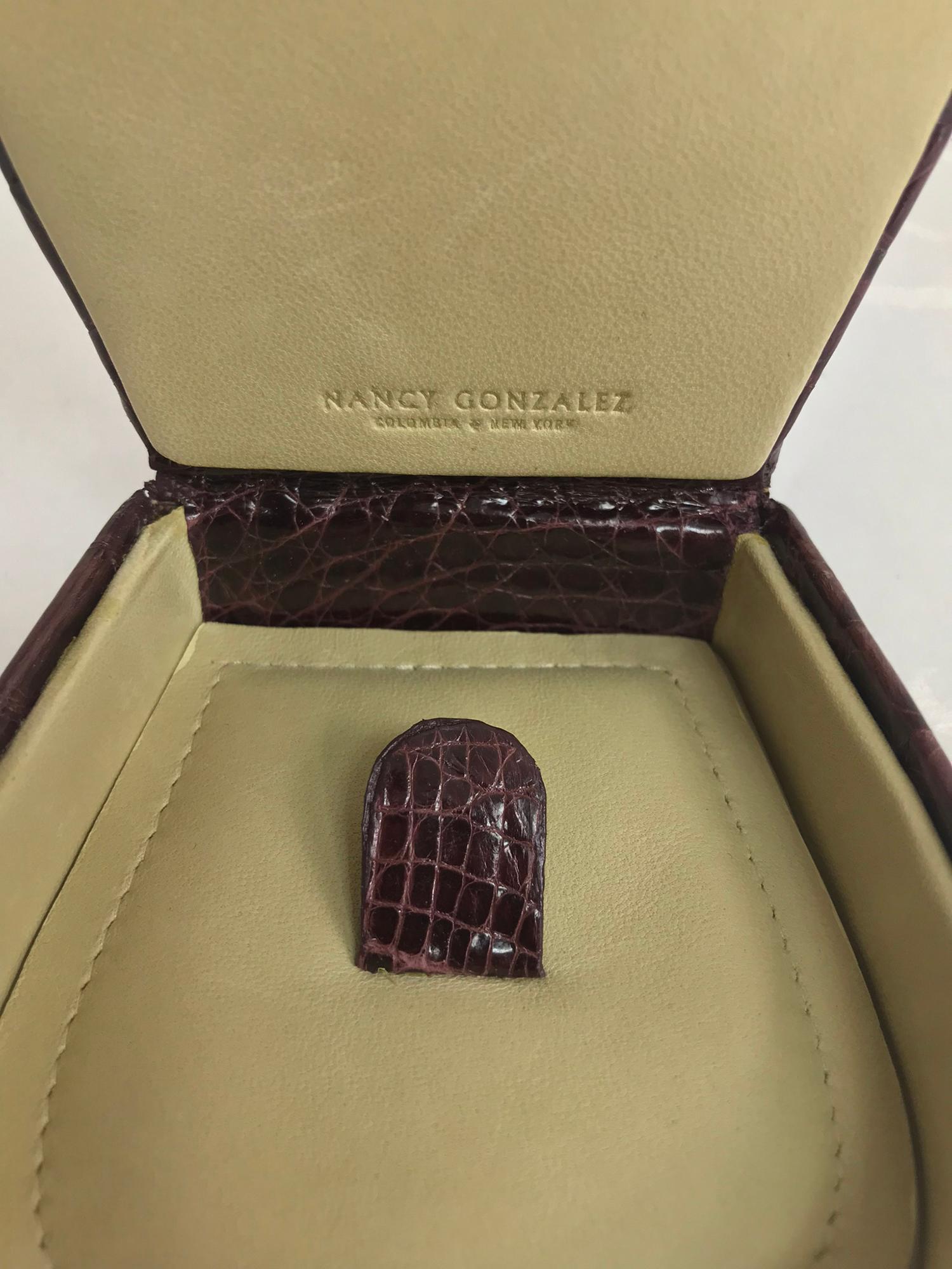 Women's or Men's Nancy Gonzalez Burgundy Crocodile Jewelry box