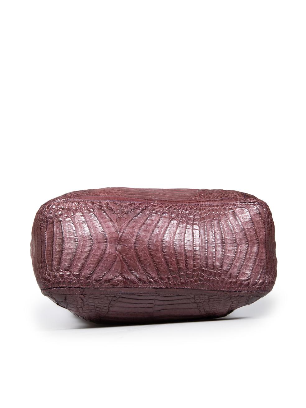 Nancy Gonzalez Burgundy Crocodile Leather Tote Bag In Good Condition In London, GB