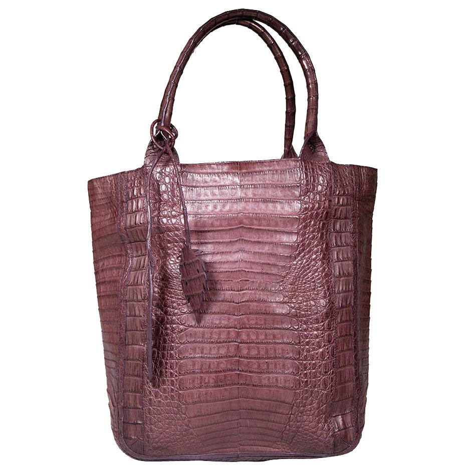 Nancy Gonzalez - Sac fourre-tout en cuir de crocodile bordeaux