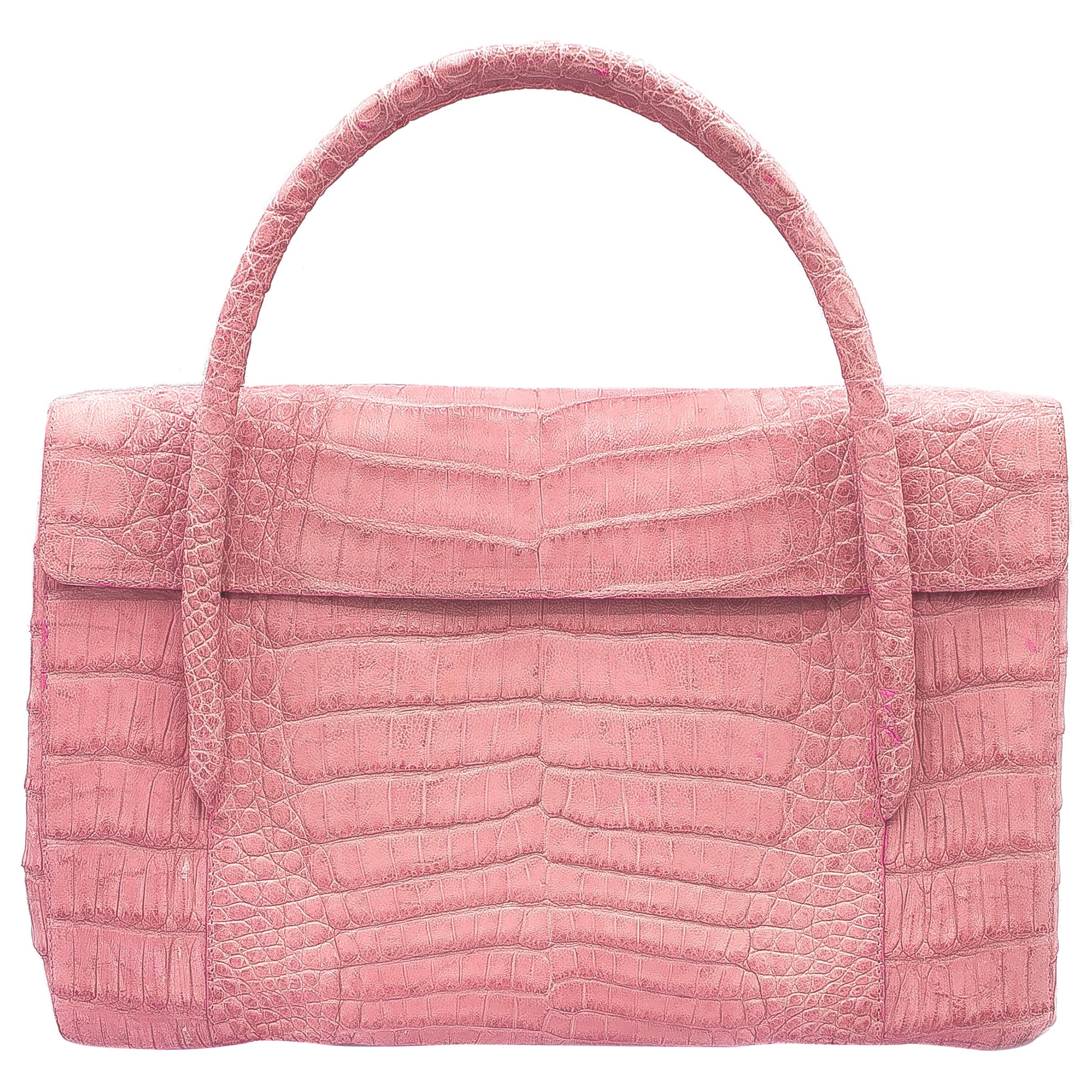 Nancy Gonzalez Colombian Genuine Crocodile Hot Pink Handbag