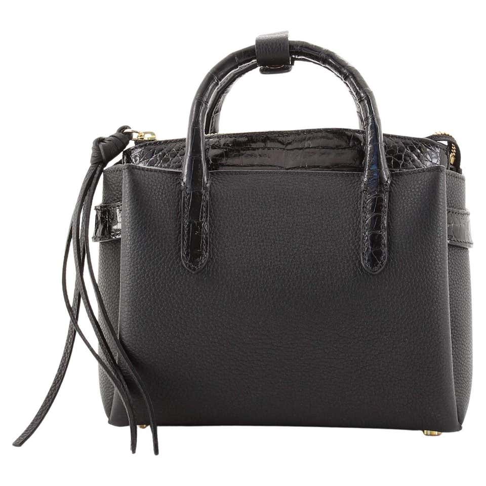 Nancy Gonzalez Black Crocodile Pleated Shoulder Handbag For Sale at 1stDibs