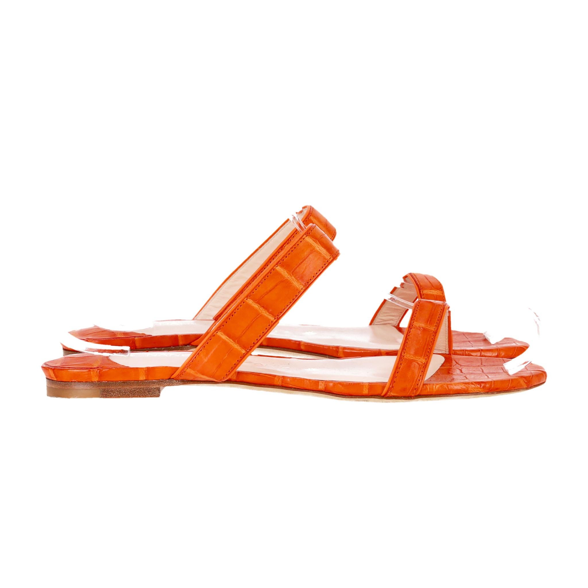 Nancy Gonzalez Sandales en peau de crocodile Excellent état - En vente à London, GB