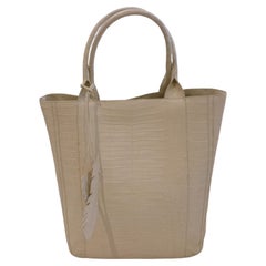 Borsa tote in coccodrillo di Nancy Gonzalez, BIANCO CREMOSO