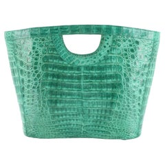 Nancy Gonzalez Cut-Out Handle Tote Crocodile Medium