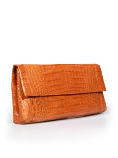 Nancy Gonzalez Dark Brown Crocodile Leather Clutch