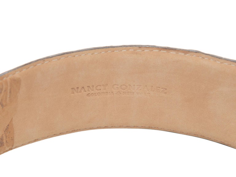 Nancy Gonzalez Dark Brown Square Buckle Crocodile Belt at  display picture 3