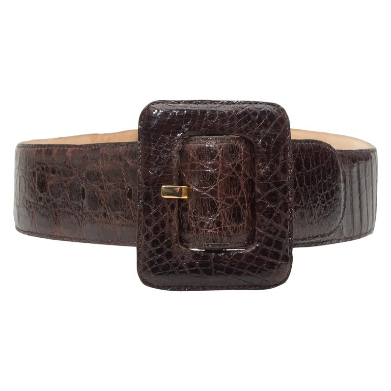 NANCY GONZALEZ Crocodile Belt w /Oversized Buckle Nancy Gonzalez Crocodile Belt Size: L | eBay main image 2