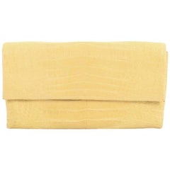 Nancy Gonzalez Flap Clutch Crocodile Long