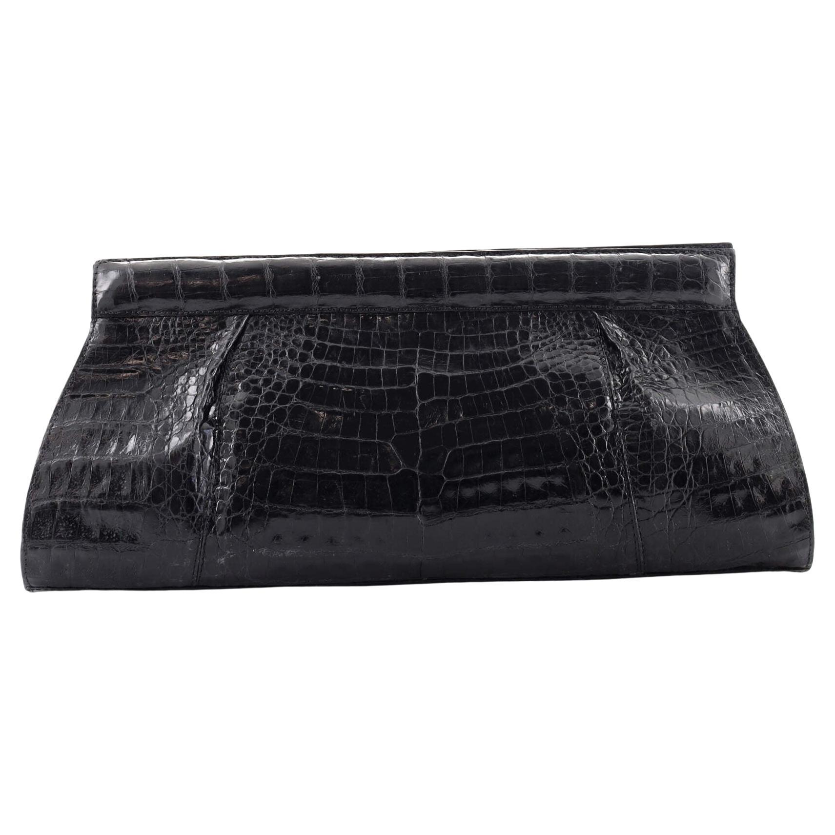 Nancy Gonzalez Frame Clutch Crocodile Long