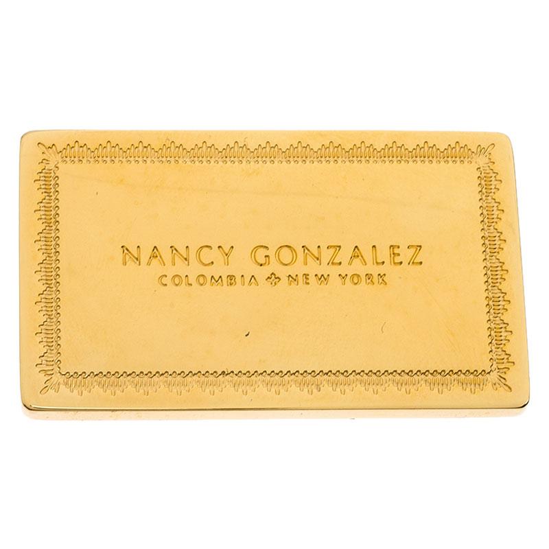 Nancy Gonzalez Gold Croc Embossed Leather Chain Clutch 2