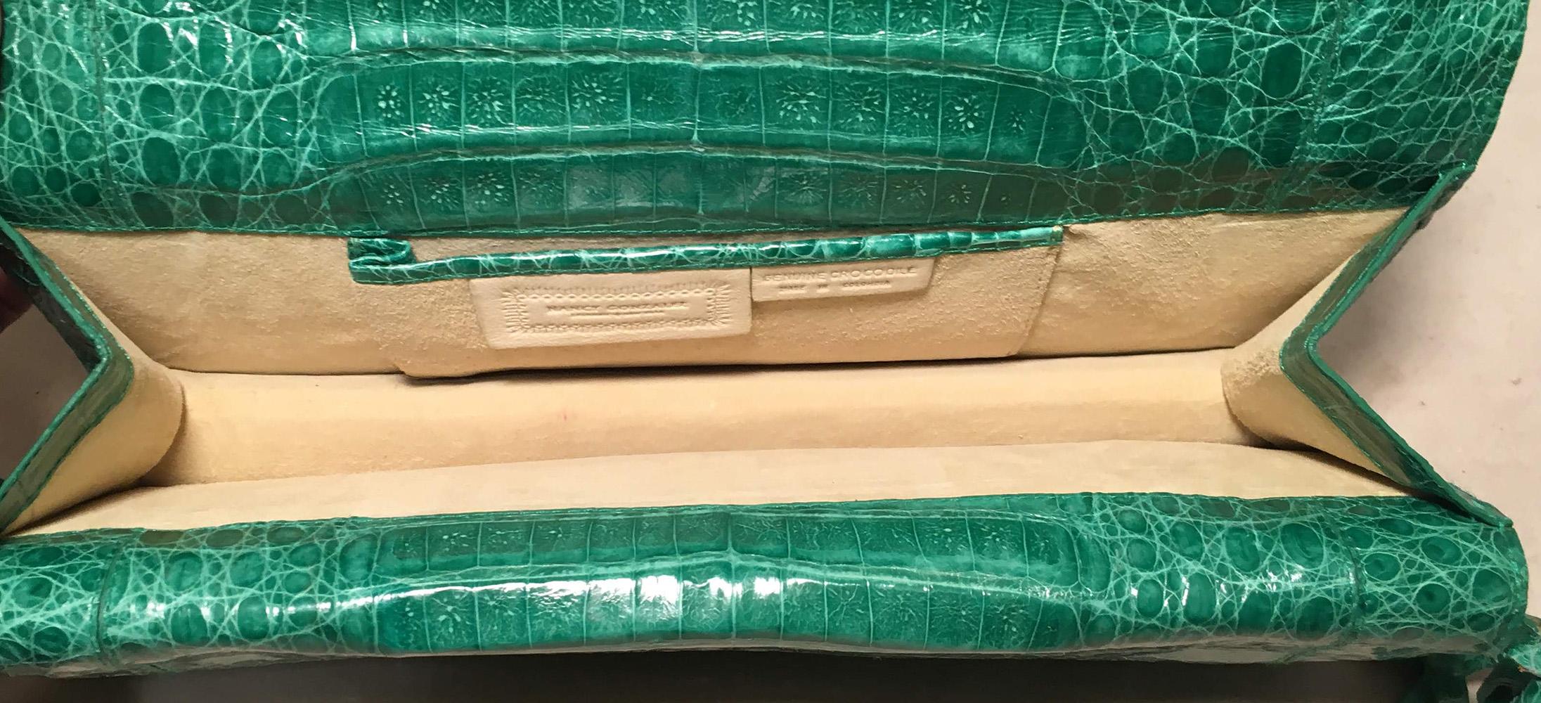 Nancy Gonzalez Green Crocodile Handbag In Excellent Condition In Philadelphia, PA