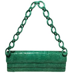 Nancy Gonzalez - Sac à main en crocodile vert