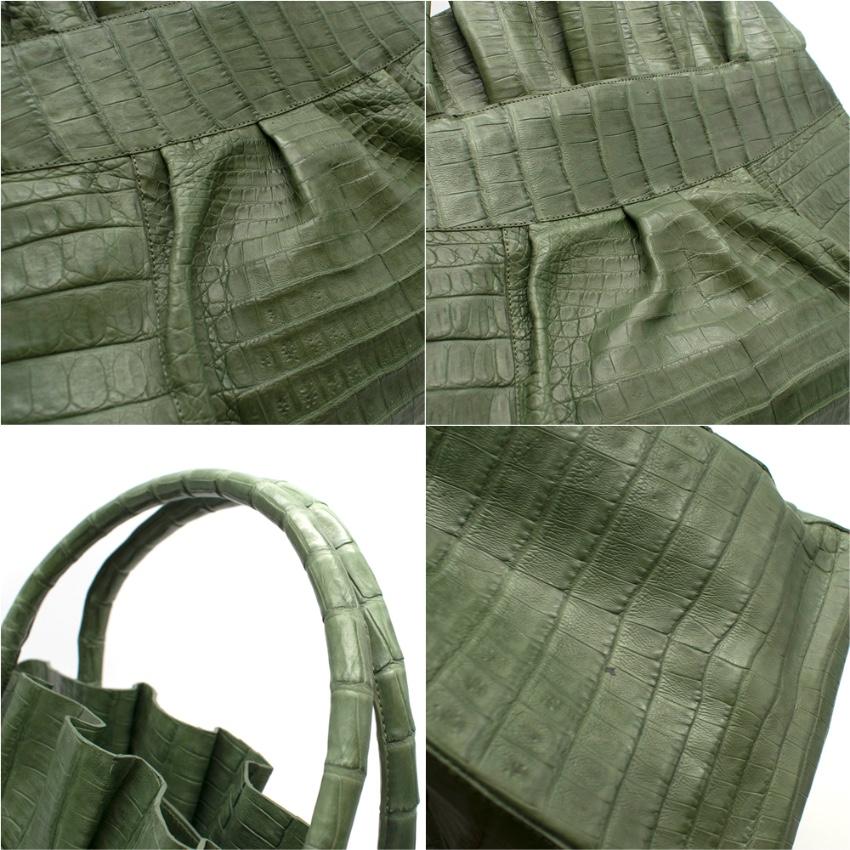 Women's or Men's Nancy Gonzalez Green Crocodile Tote Bag For Sale