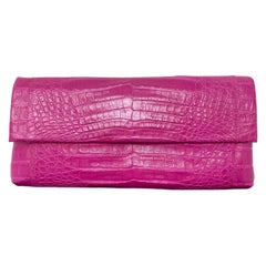 Nancy Gonzalez Hot Pink Crocodile Clutch
