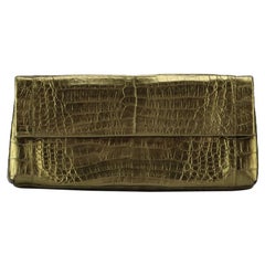 Nancy Gonzalez Metallic Crocodile Clutch