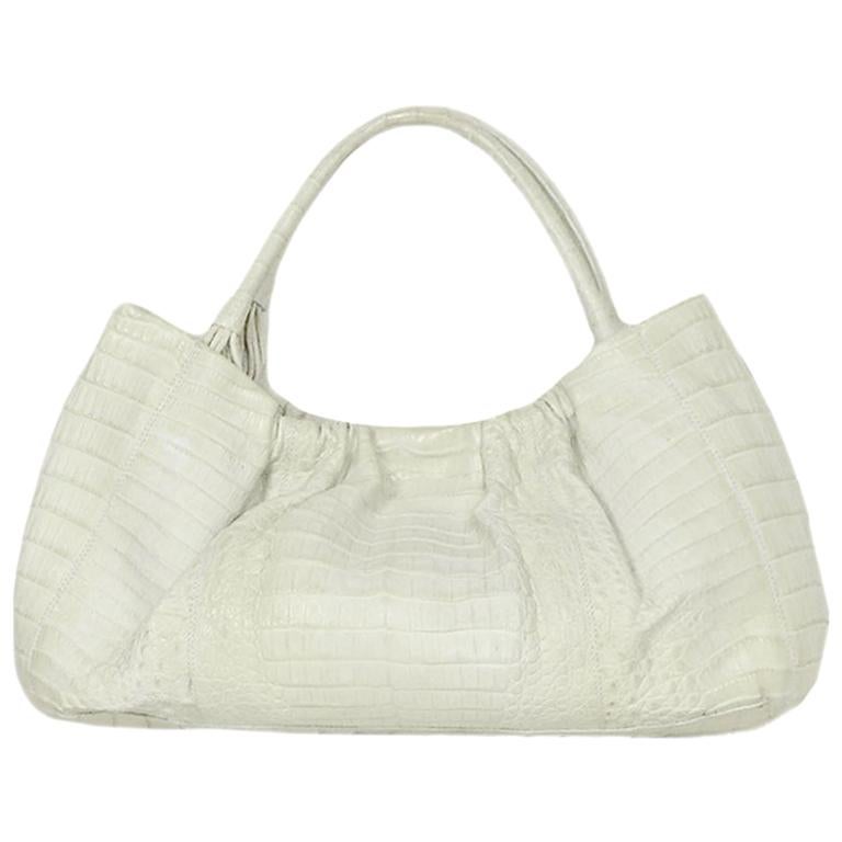 Nancy Gonzalez Off-White Crocodile Shoulder Bag 