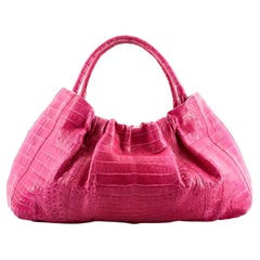 Nancy Gonzalez Open Tote Pleated Crocodile Medium