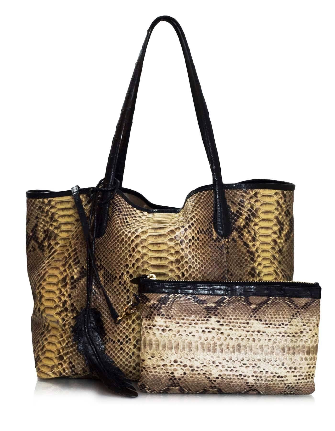 Nancy Gonzalez Python & Caiman Crocodile Erica Shopping Tote Bag 3