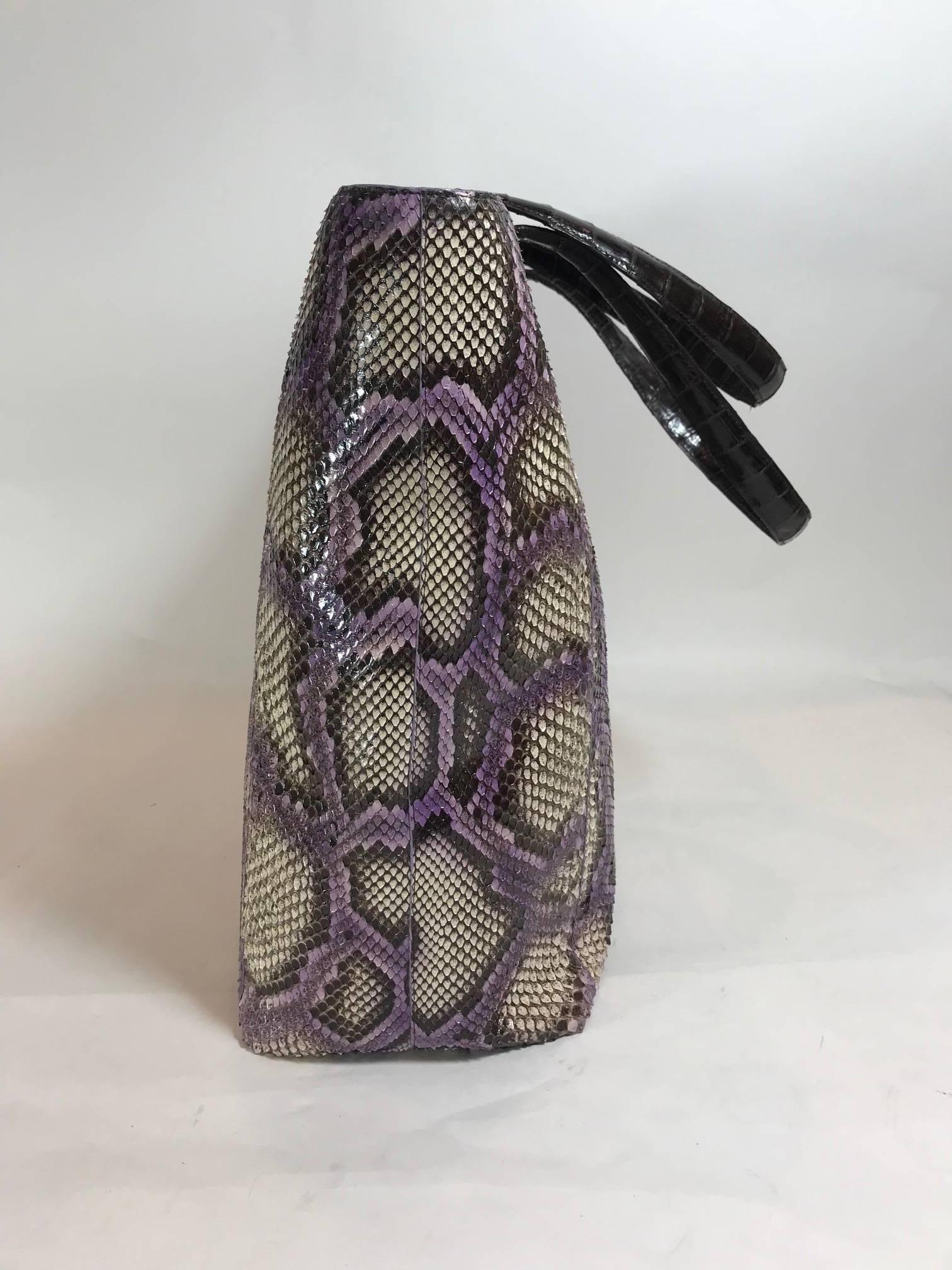 Nancy Gonzalez Python Tote In Excellent Condition For Sale In Roslyn, NY