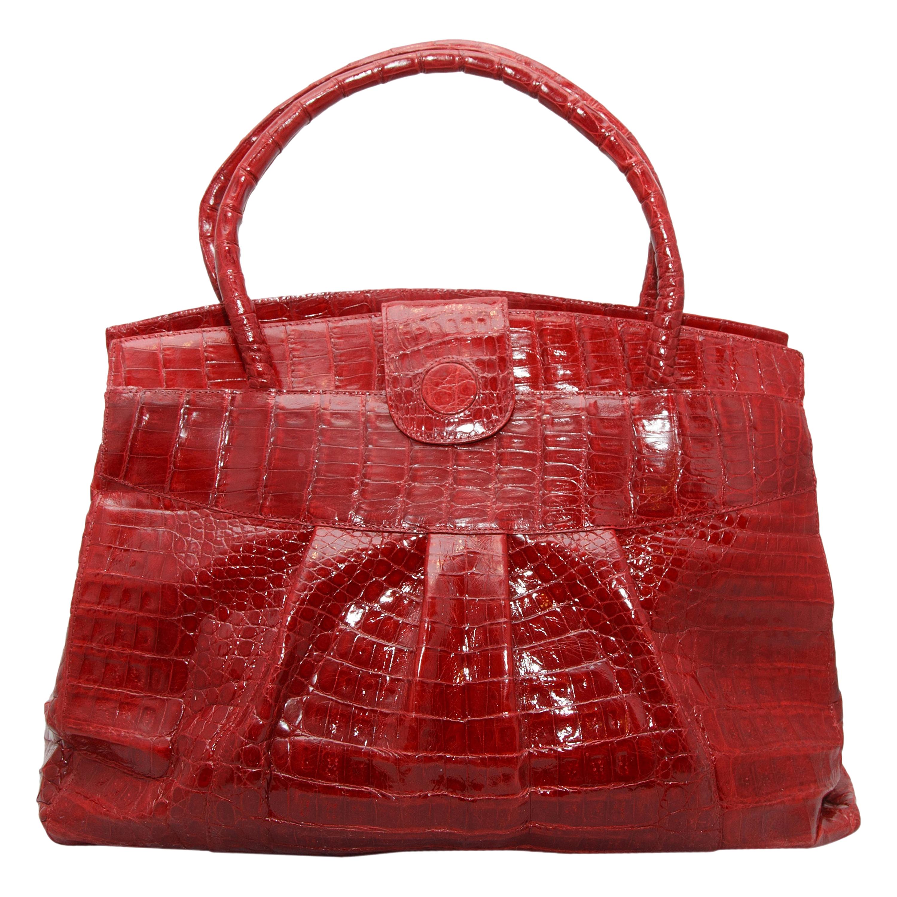 Nancy Gonzalez Red Crocodile Handbag