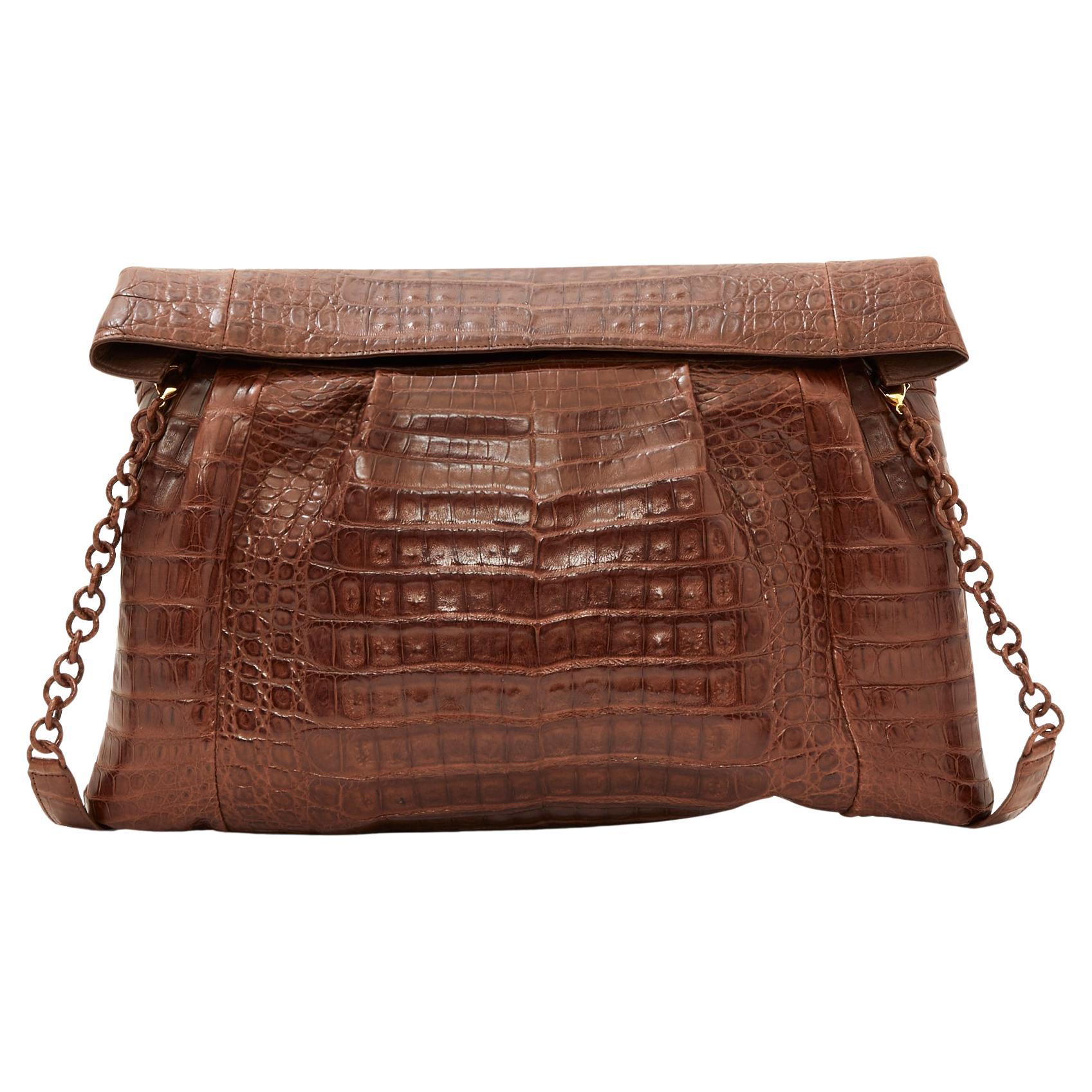 Nancy Gonzalez Sac Pochette Cuir Claro Marrón Precioso Bolso Piel Embrague