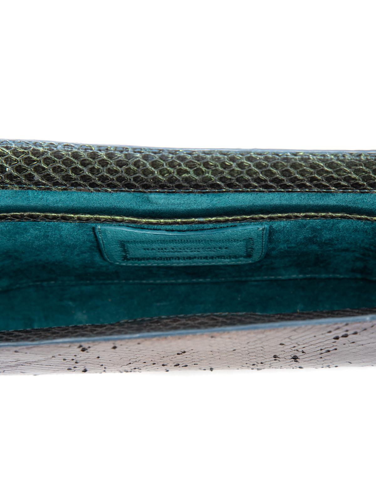 Nancy Gonzalez Women's Iridescent Long Snakeskin Leather Clutch 3