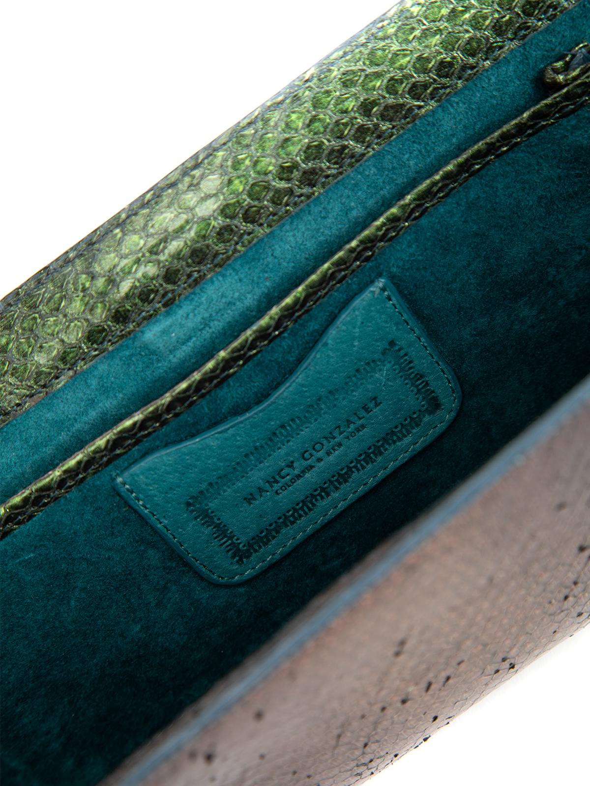 Nancy Gonzalez Women's Iridescent Long Snakeskin Leather Clutch 4