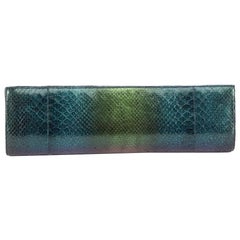 Nancy Gonzalez Women's Iridescent Long Snakeskin Leather Clutch