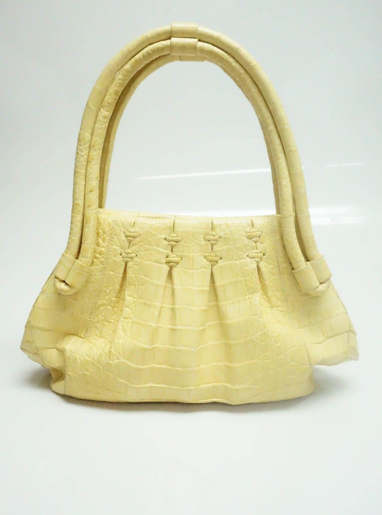 Nancy Gonzalez Yellow Crocodile Shoulder Handbag at 1stDibs